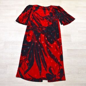 80s does 20s Lizzy & Johnny Midi Shift Party Dress Tropical Floral Size 8 VTG